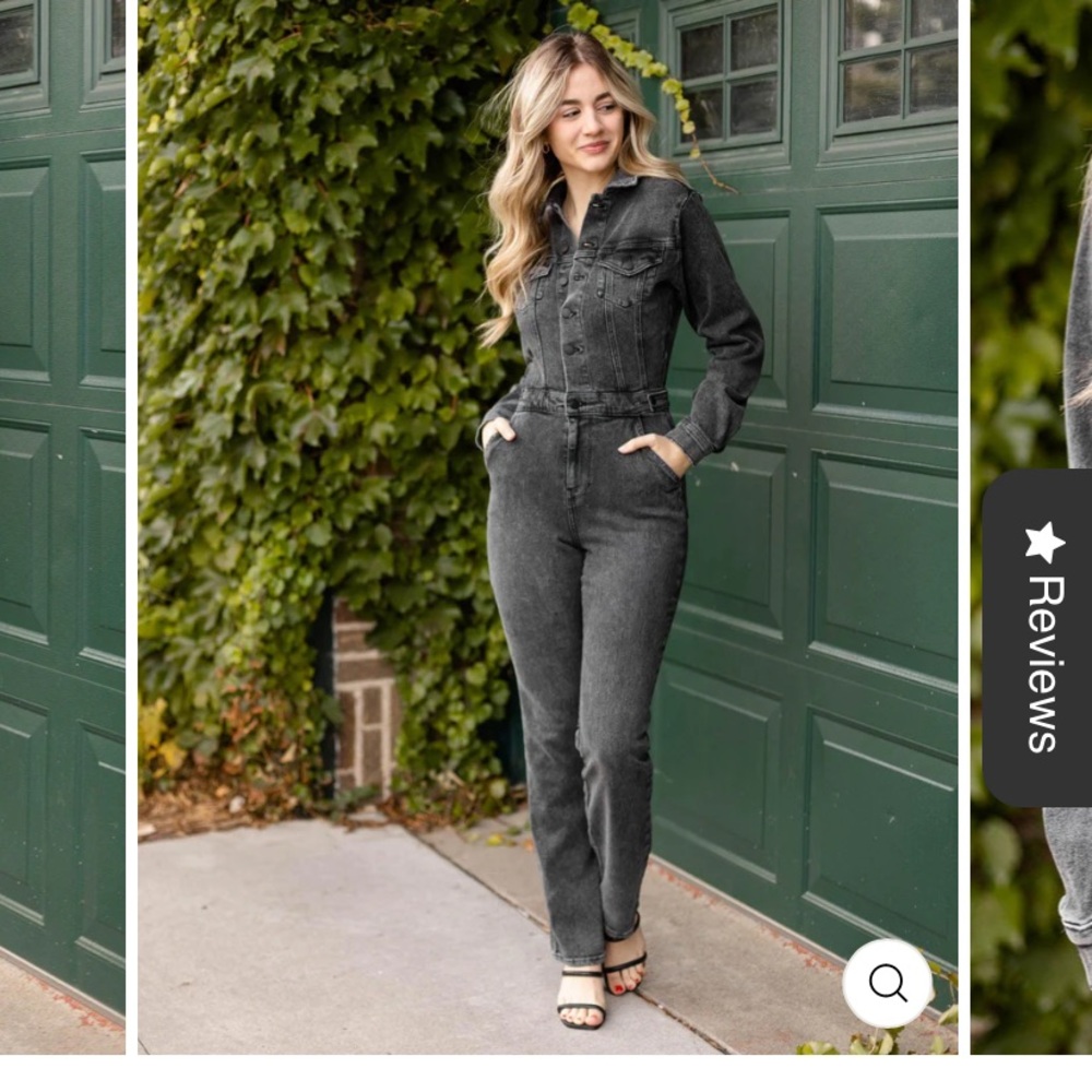 Good American Long-Sleeved Denim Jumpsuit